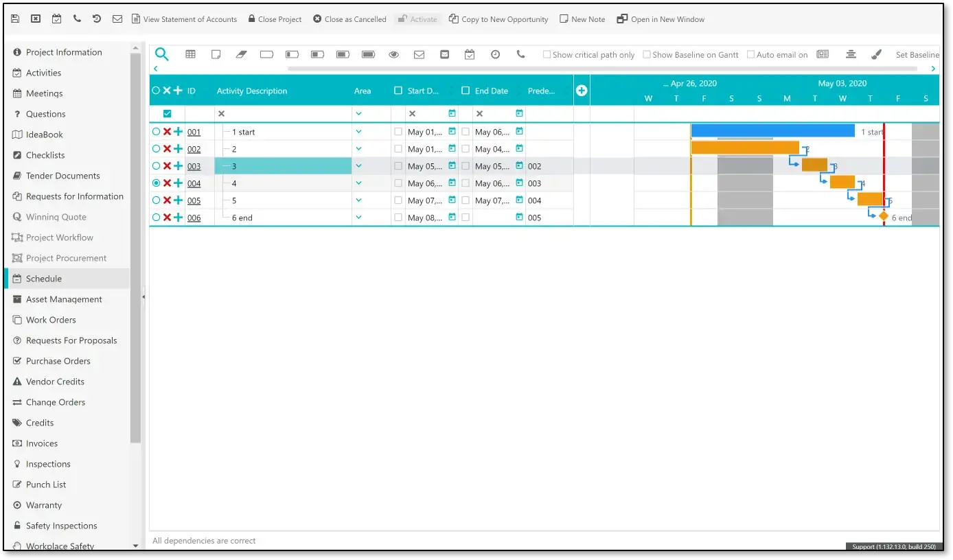 Accessing the Schedule Tab