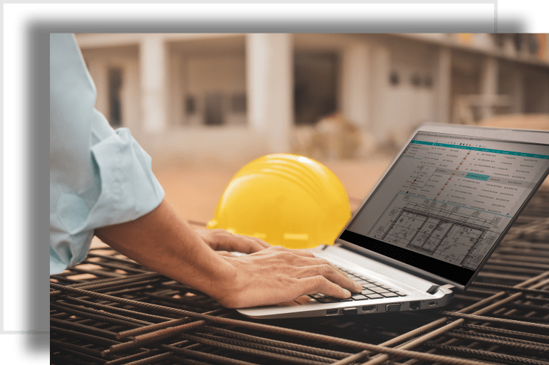 Construction Collaboration Management Software is being used by a construction manager