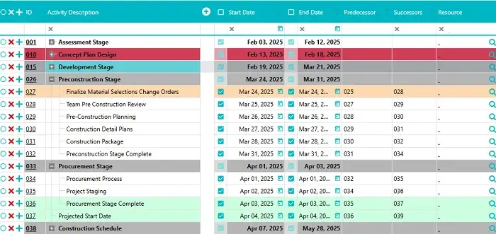 scheduled work track